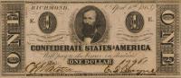 Gallery image for Confederate States of America p57a: 1 Dollar